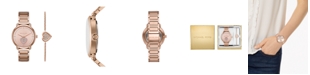Michael Kors Women's Portia Rose Gold-Tone Stainless Steel Bracelet Watch 37mm Gift Set